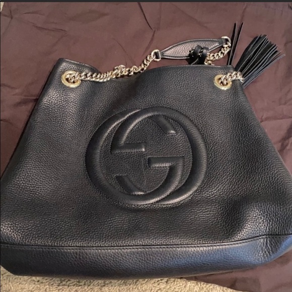 Gucci soho hobo bag black with gold chain medium shoulder bag - Picture 2 of 5